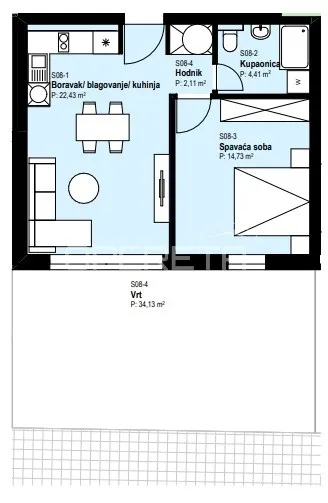 Apartment - II. Struge, Istok, Zagreb, 50m2