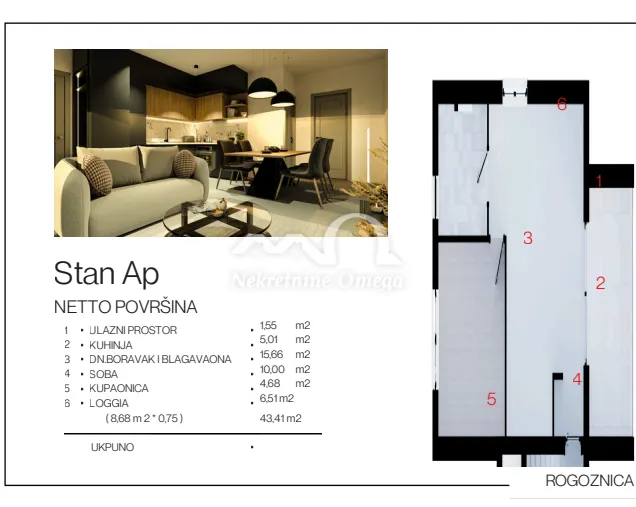 Stan - Rogoznica, 69m2
