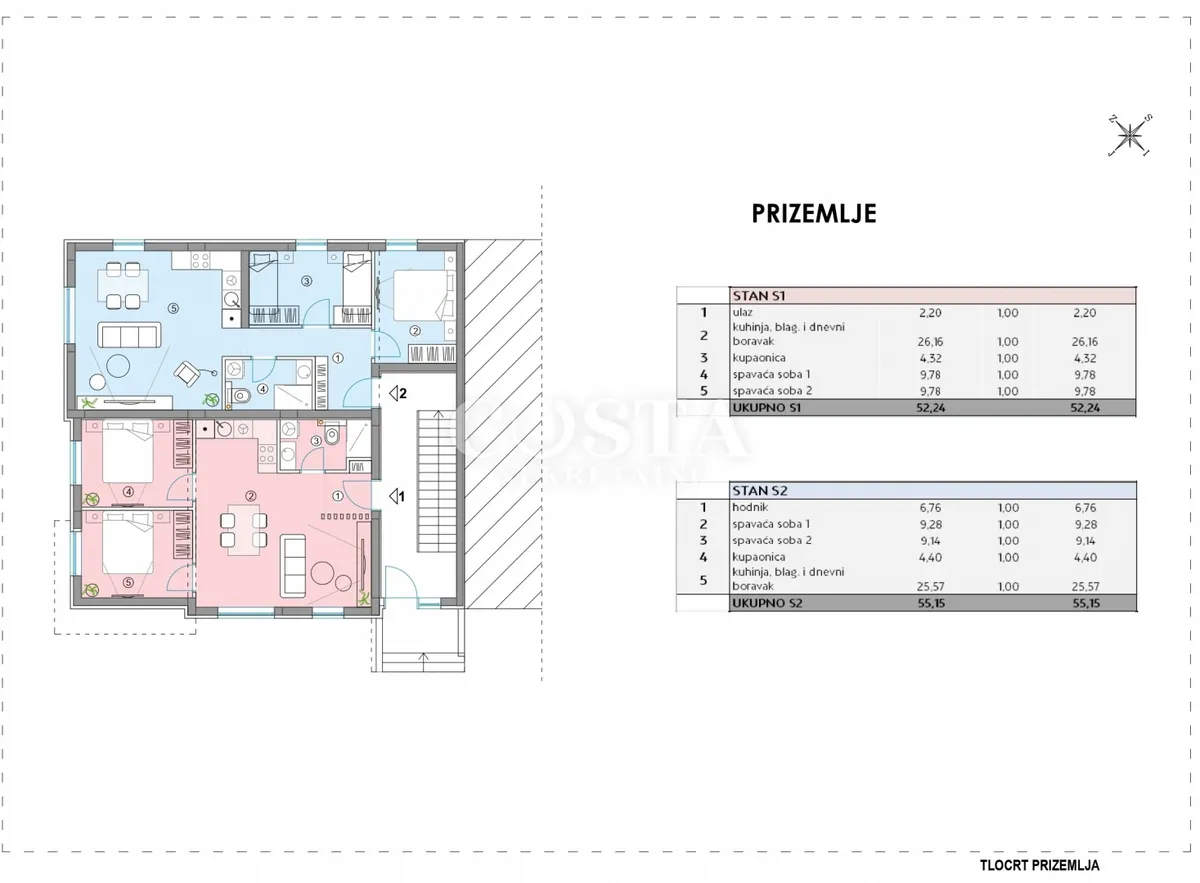 Stan - Bibinje, 52m2