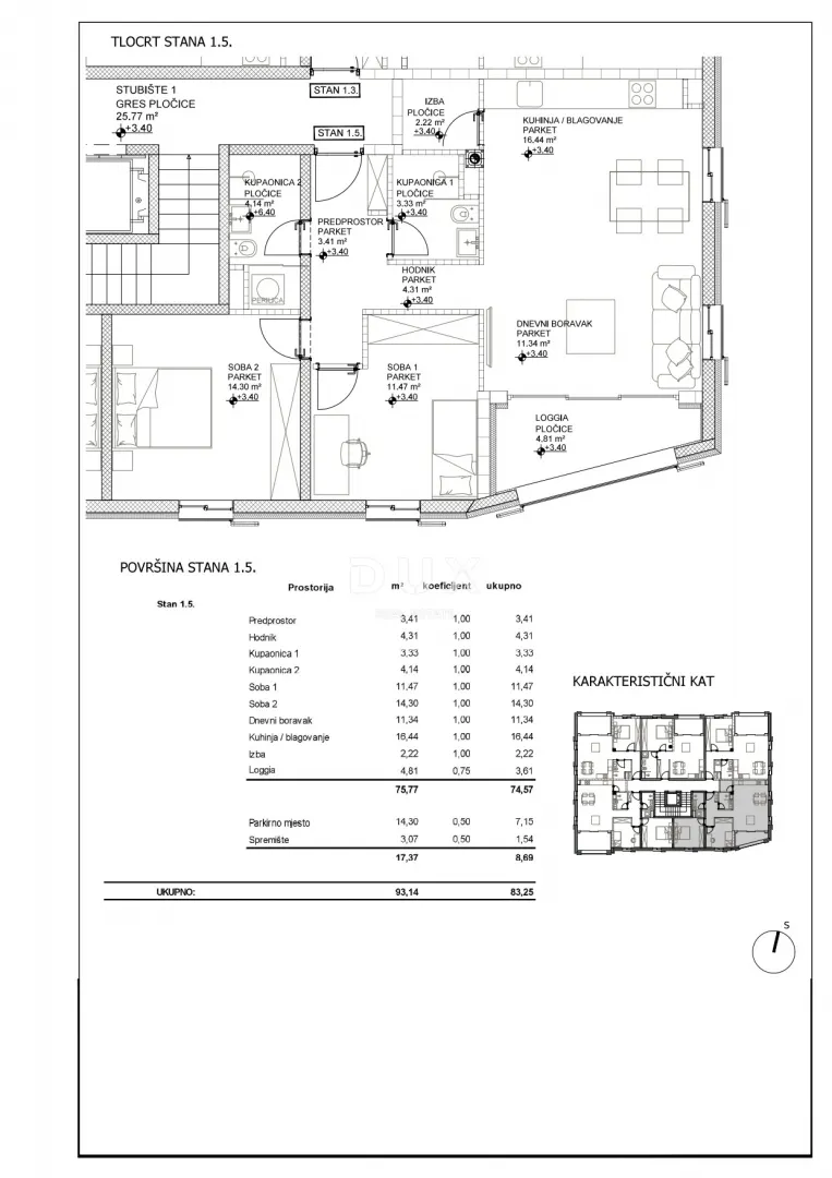 Apartment - Cres, 93.14m2