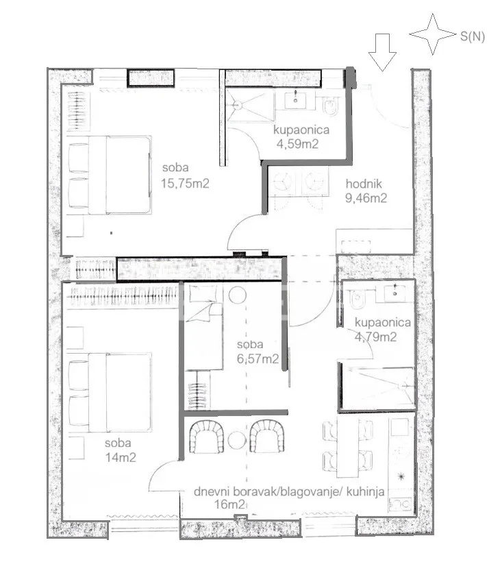 Stan - Palmotićeva 70, Centar, Zagreb, 69m2