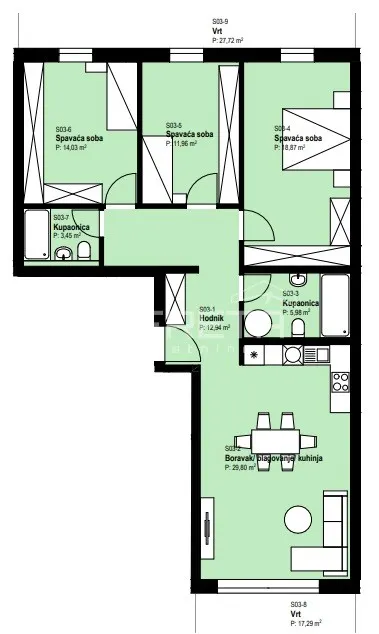 Apartment - II. Struge, Istok, Zagreb, 105m2