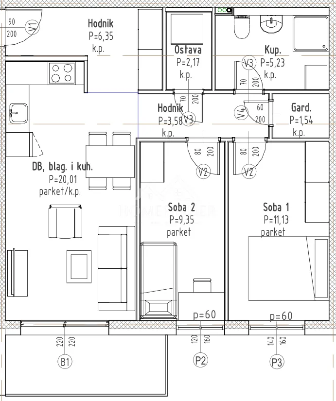 Apartment - Velika Gorica - Okolica, 62.42m2
