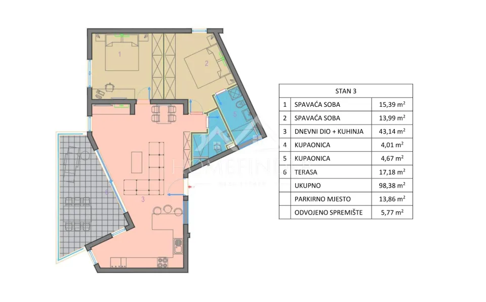 Apartment - Kolan, 95.45m2