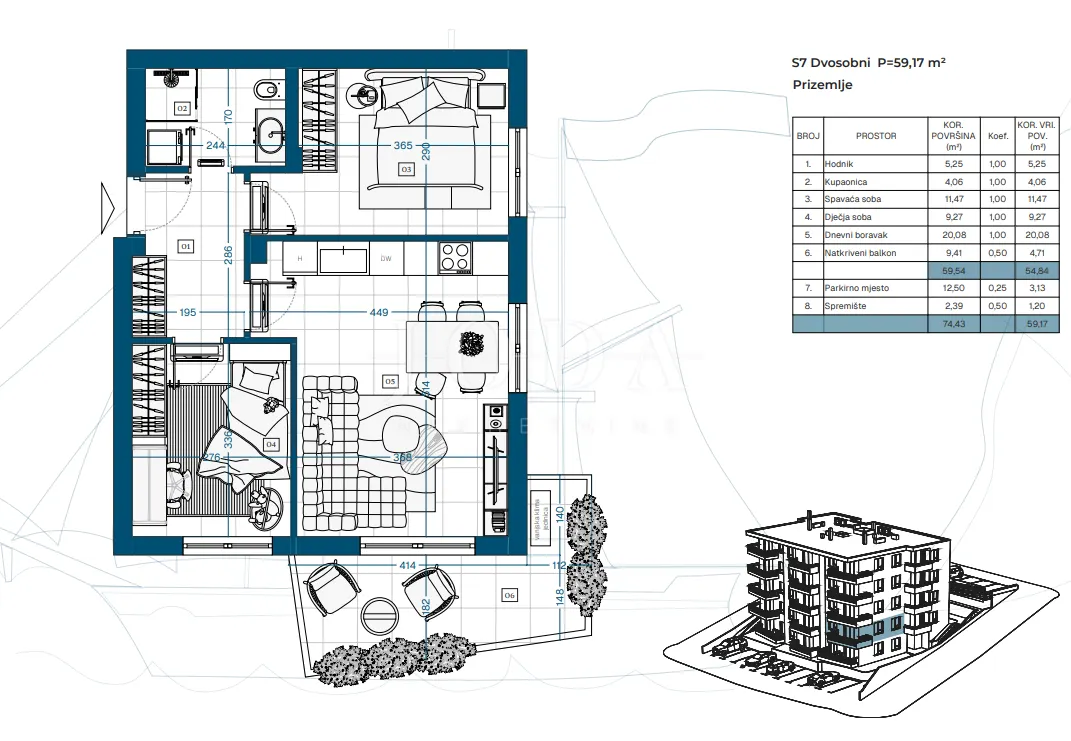 Apartment - Novi Vinodolski, 58.53m2