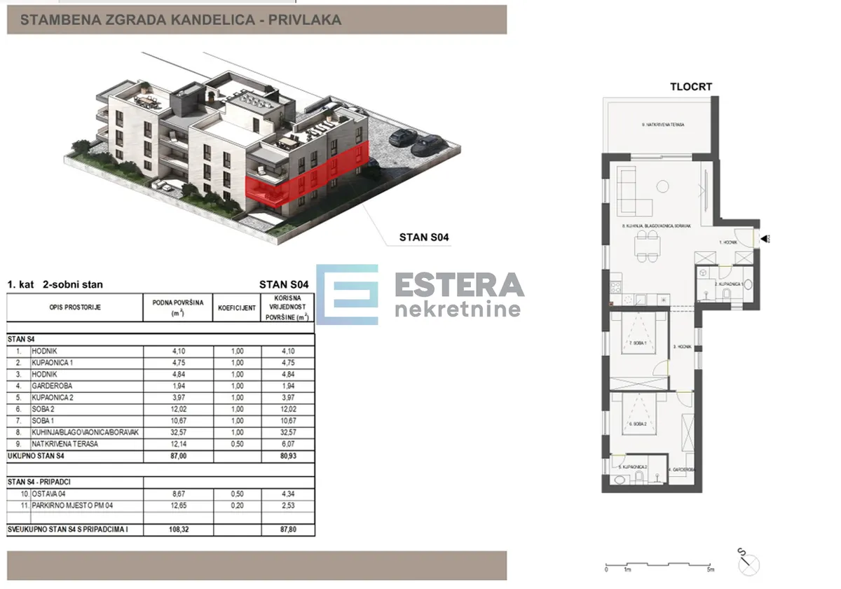 Stan - Privlaka, 88m2