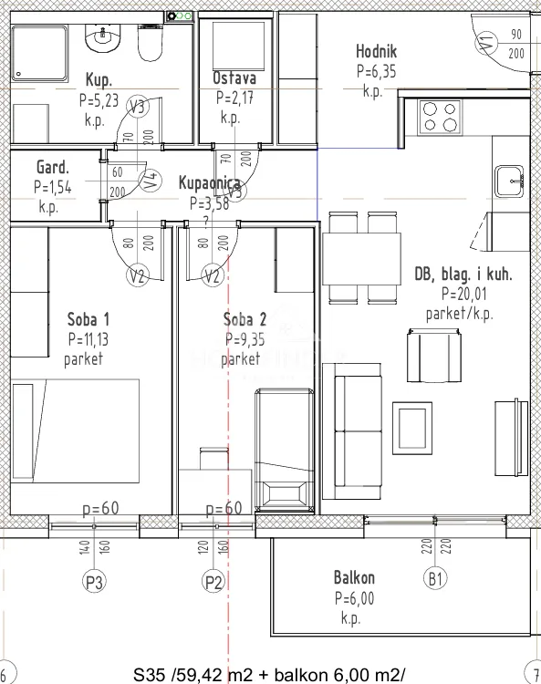 Apartment - Velika Gorica - Okolica, 62.42m2