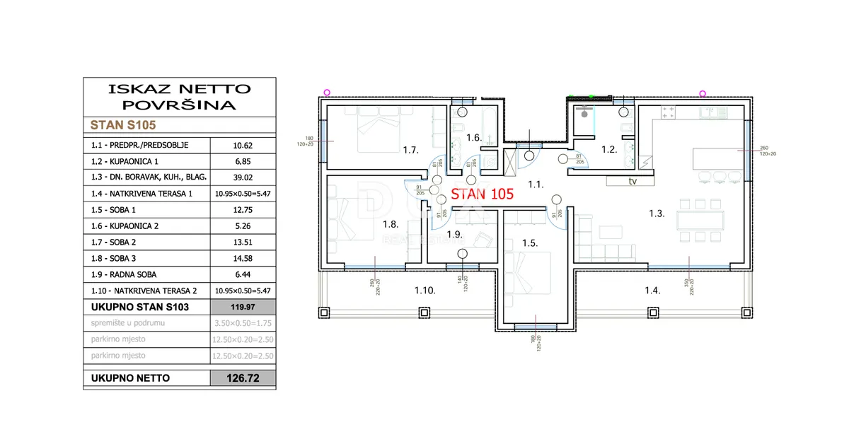 Stan - Pula, 126.72m2