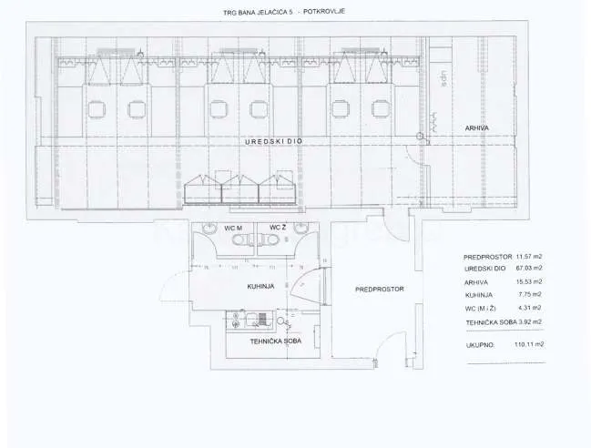 Poslovni Prostor - Trg bana Jelačića, Donji grad, Zagreb, 110m2