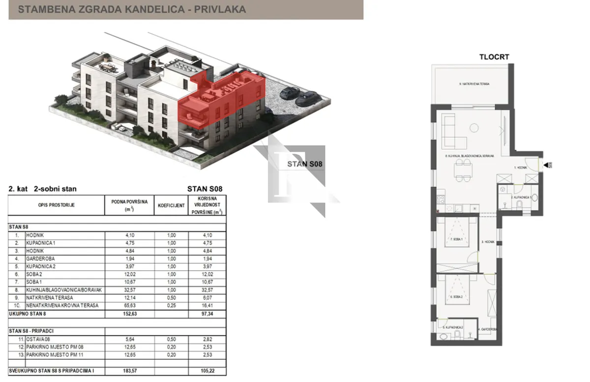 Apartment - Privlaka, 105.22m2