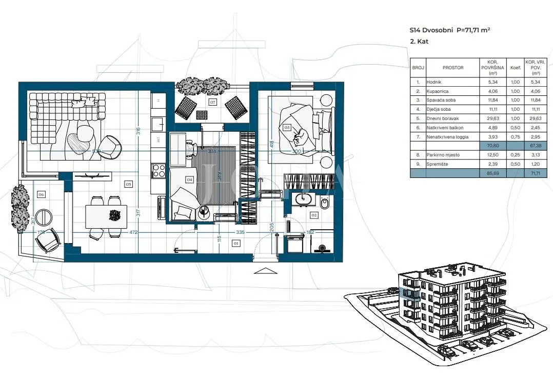 Apartment - Novi Vinodolski, 70.24m2