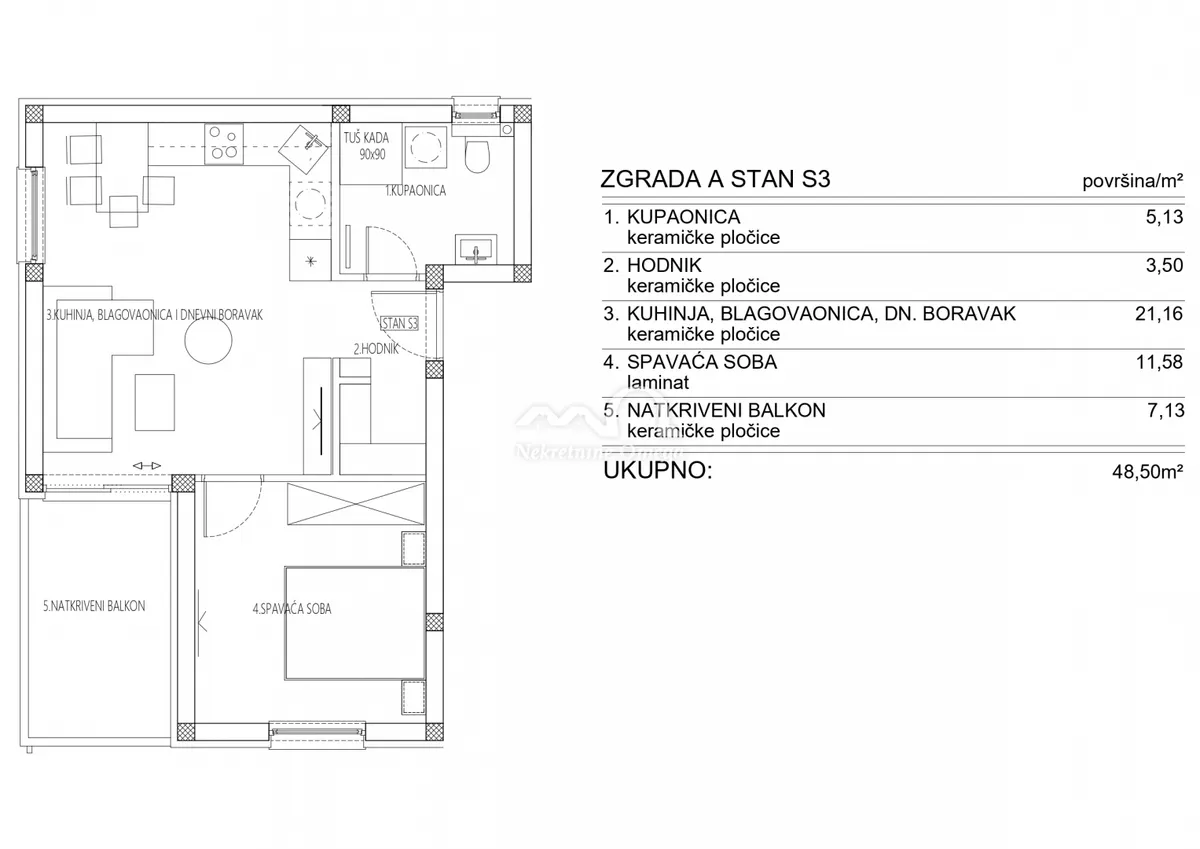 Stan - Šibenik, 49m2