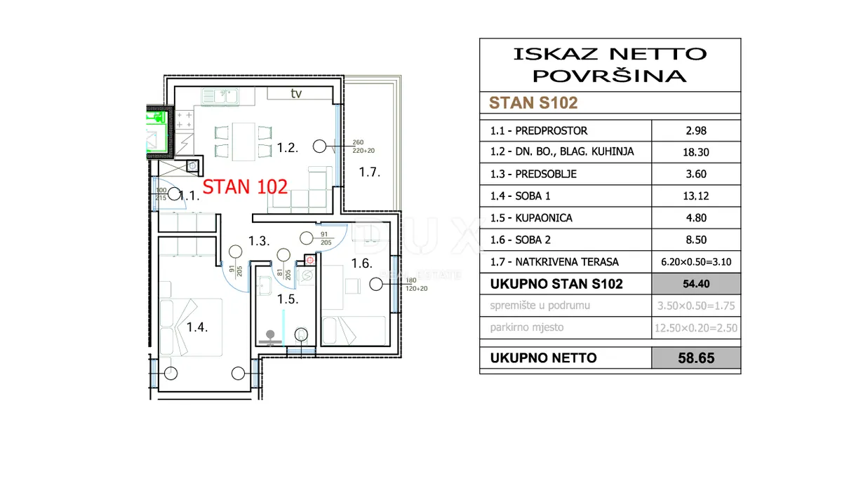 Stan - Pula, 58.65m2