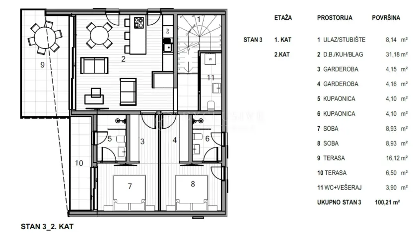 Apartment - Krk, 100.21m2