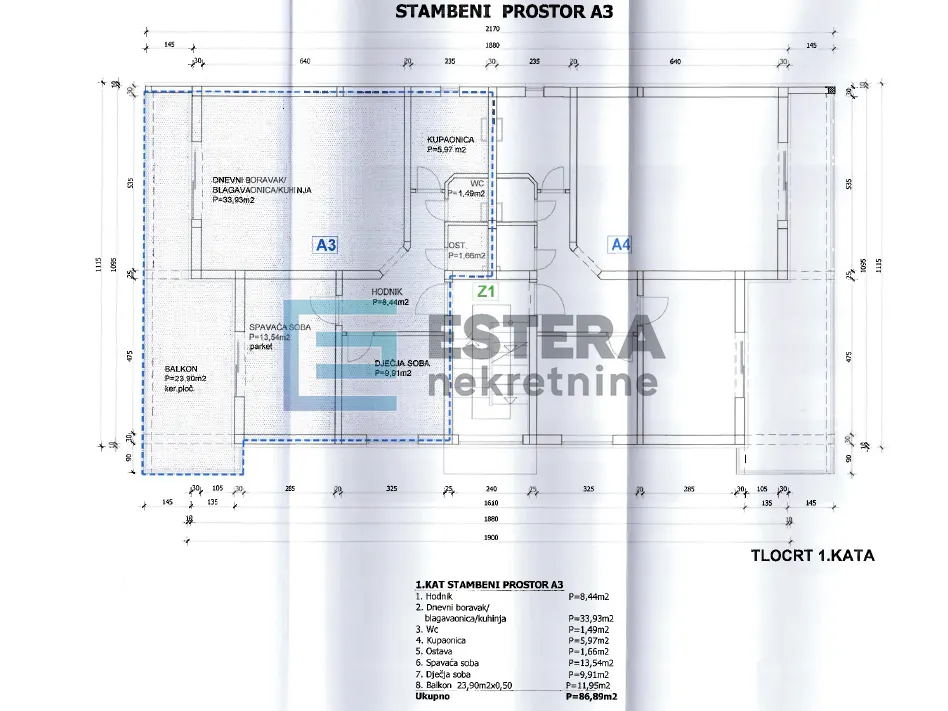 Stan - Privlaka, 87m2