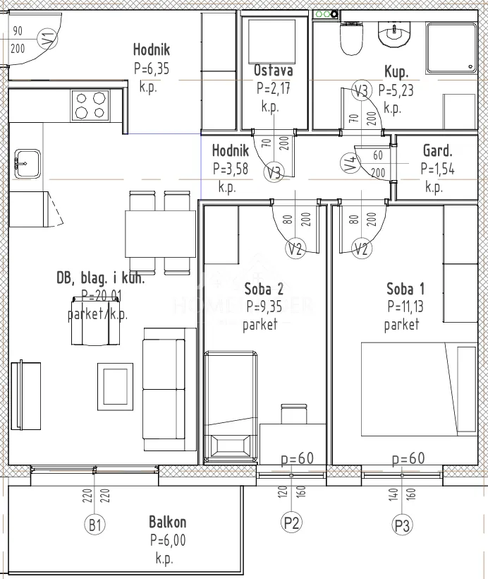 Apartment - Velika Gorica - Okolica, 62.42m2