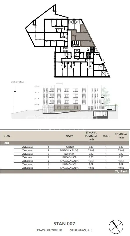 Stan - Kuniščak, Črnomerec, Zagreb, 74m2