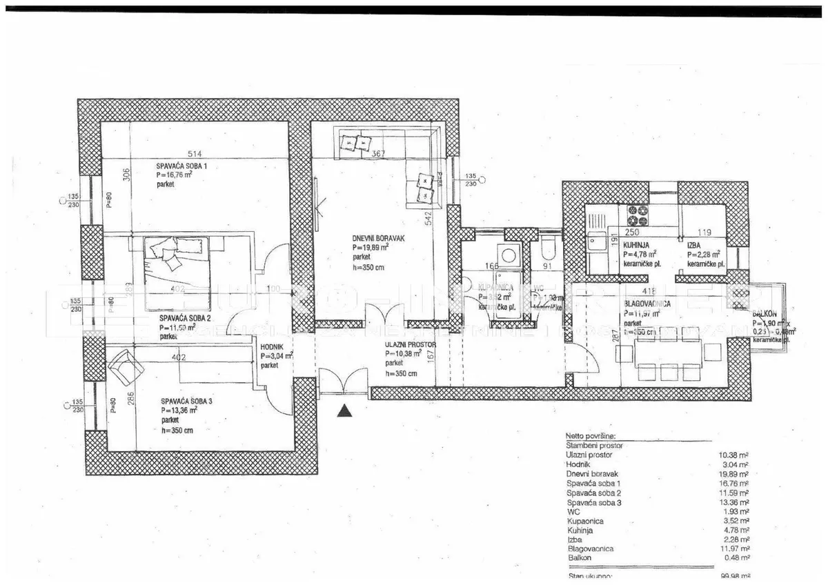 Stan - Donji Grad, 100m2