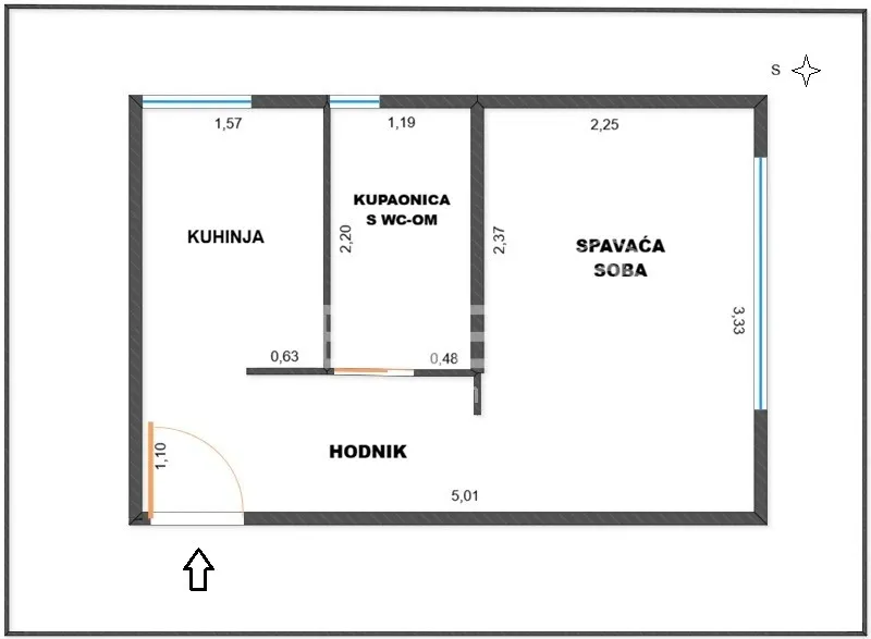 Apartment - Vrbanićeva, Centar, Zagreb, 17.31m2