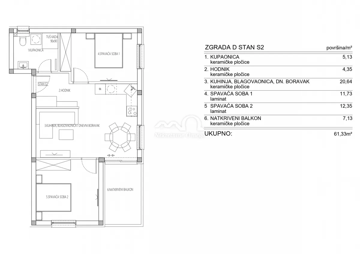 Stan - Šibenik, 61m2