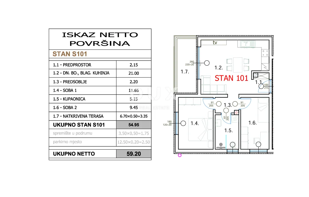 Stan - Pula, 59.2m2