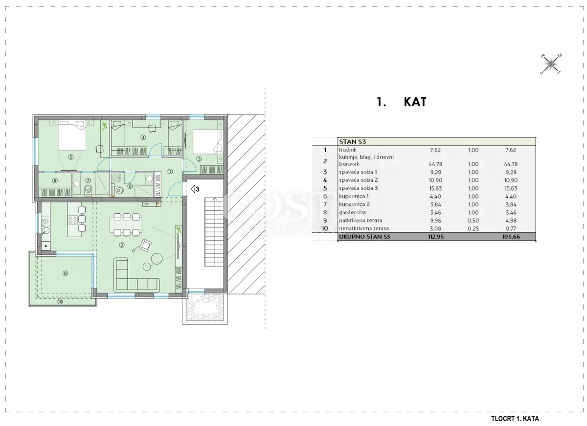 Stan - Bibinje, 102m2