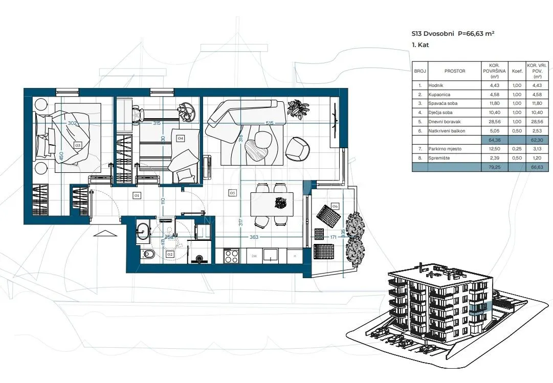 Apartment - Novi Vinodolski, 65.53m2