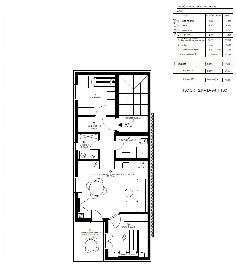 Apartment - Pula, Pula, Pula, 58.75m2