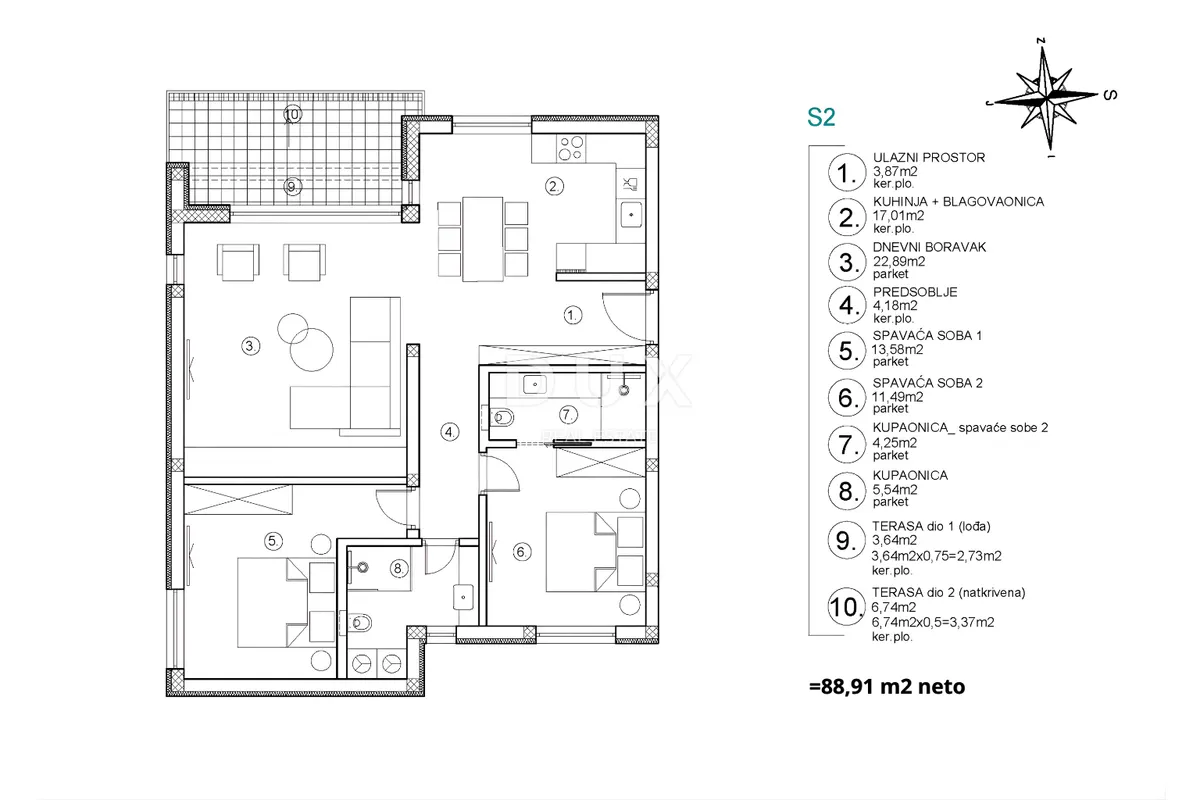 Stan - Vodice, 96m2