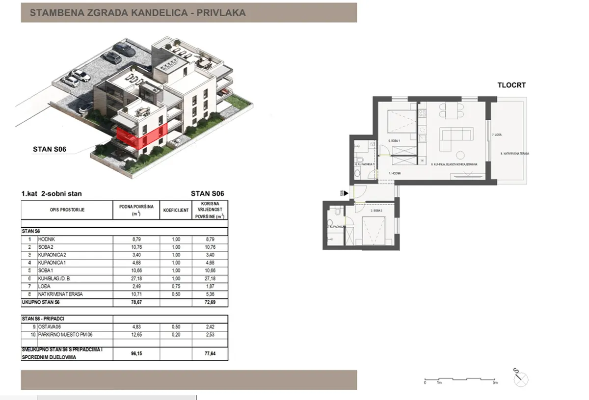 Stan - Privlaka, 78m2